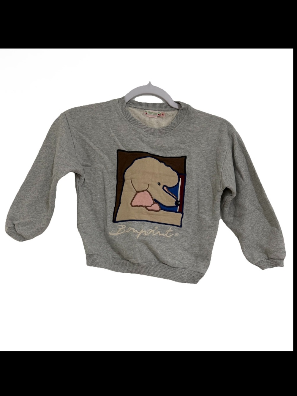 Bonpoint Girls Dog Sweatshirt Cotton Sz 6 Spell Out Logo Luxury